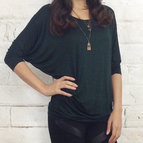 Hunter Green Dolman Top - Picture 3 of 3